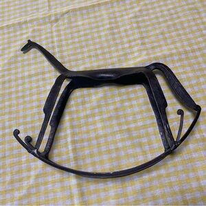 Primitive black wrought iron rocking horse (w)